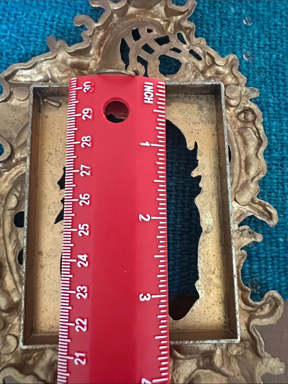 Vintage Italian Brass Ornate Picture Frame Rococo Dolphin Foot